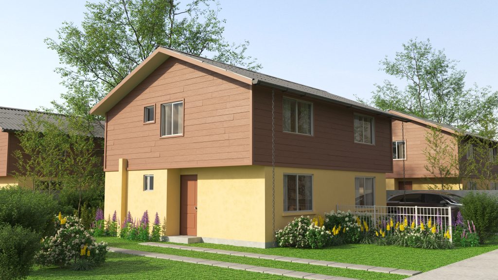 Render 3D exterior de proyecto Ciruelo