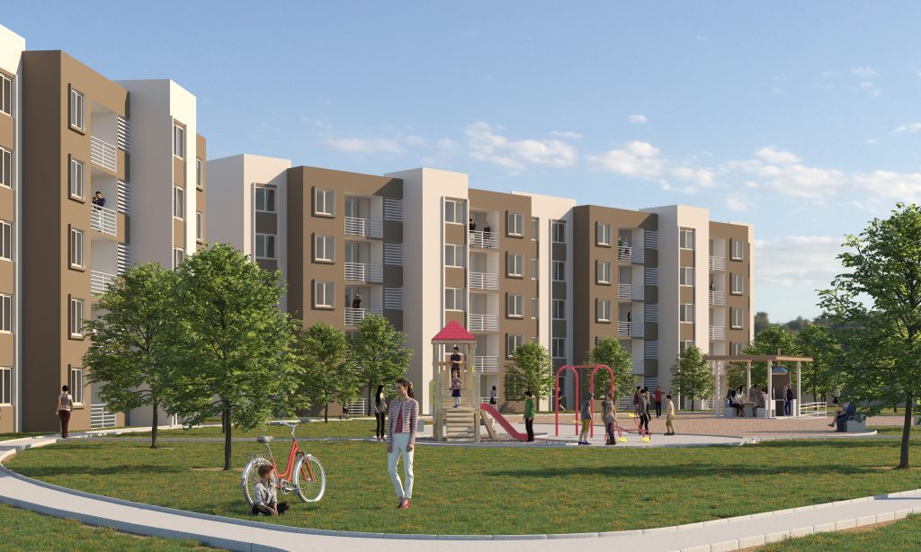 Render 3D exterior condominio de proyecto agustina